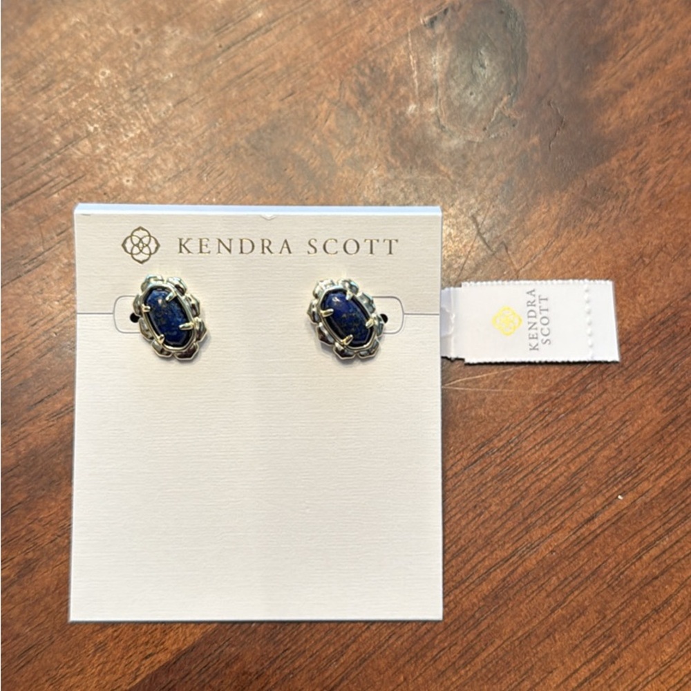 Kendra Scott Midnight Blue and Silver Earrings